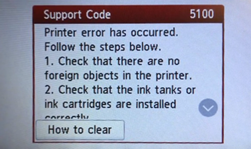 Canon Support Code 5100