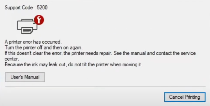 Detailed Troubleshooting to fix Canon Support Code 5200