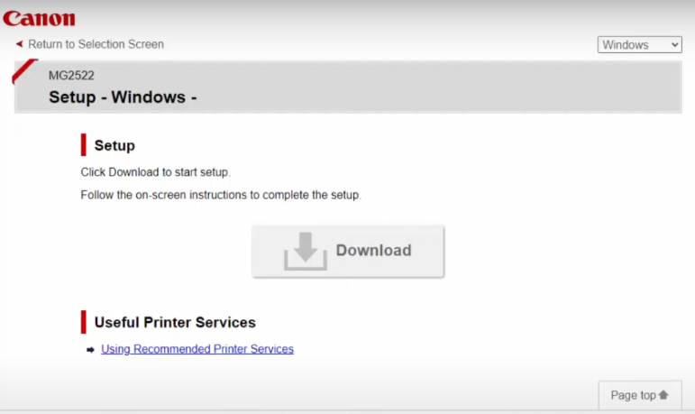 Steps for Canon PIXMA MG2522 Setup